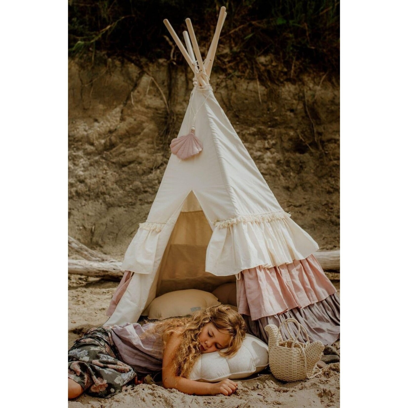 Tipi-tent "Powder Frills" met franje