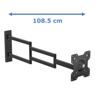 DQ Wall-Support Rotate XL 98,5 cm Giratorio - Soporte TV de pared Negro
