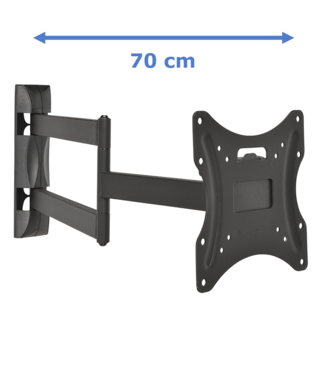 DQ Wall-Support Alpha Serie Turn 70 cm Giratorio - Soporte TV de pared Negro