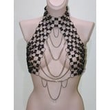 Bizonder Leren Ringen Top zwart Ketting06 Bizonder Leren Ringen Top zwart Ketting06