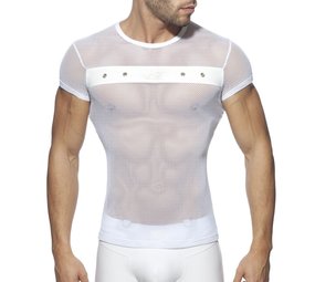 Addicted Mesh Mixed Shirt ADF123 wit Addicted Mesh Mixed Shirt ADF123 wit