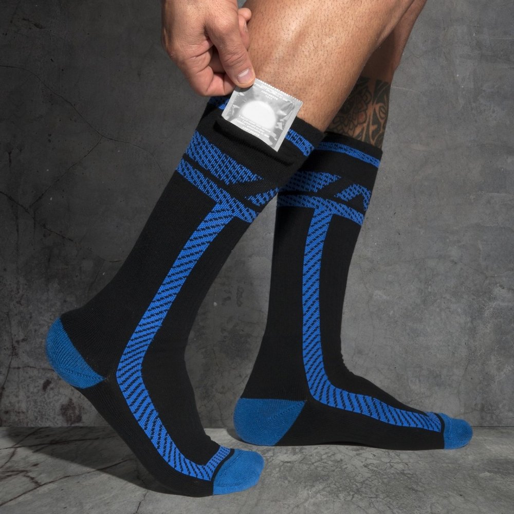 Addicted Fetish Lange Sokken Blauw