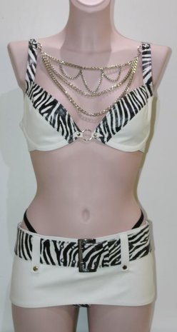 Bizonder Mini Rok met riem wit