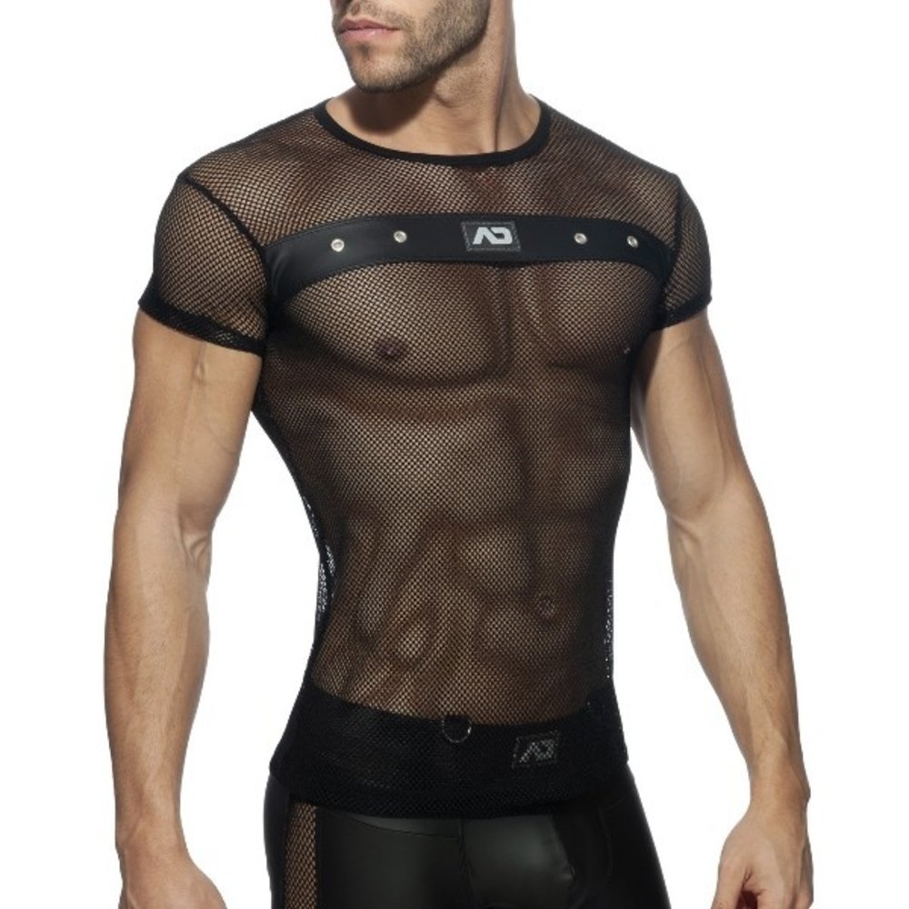 Addicted Mesh Mixed Shirt ADF123 zwart Addicted Mesh Mixed Shirt ADF123 zwart