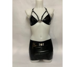 Lovely Latex by Brigitte More Korte Latex Rok met Bling