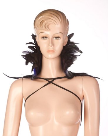 Bizonder Schouderstuk Veren zwart