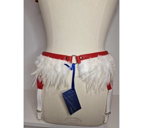 Bizonder Jarretel Rood met Witte Veren