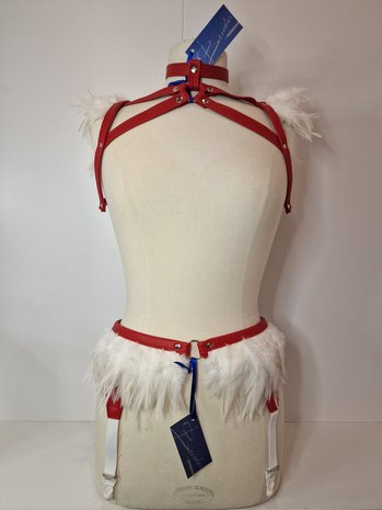 Bizonder Harnas Rood met Witte Veren