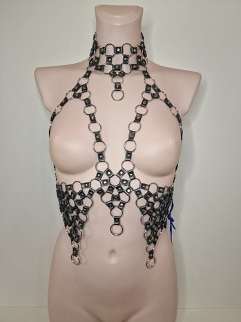 Bizonder Hals Borst Sieraad met punten Grijs