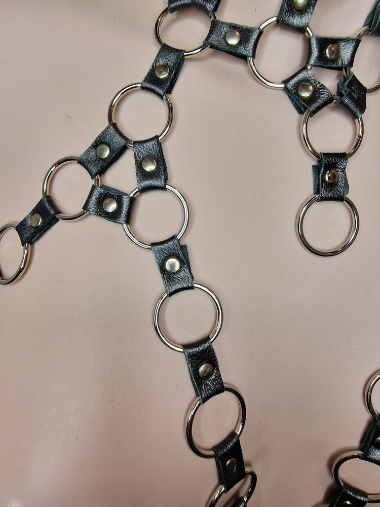 Bizonder Hals Borst Sieraad met punten Grijs