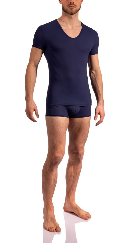 Olaf Benz V-Hals T-Shirt Blauw RED0965