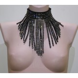 Bizonder Hals ketting Strass Zwart