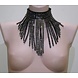 Bizonder Hals ketting Strass Zwart