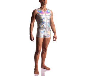 Manstore Zipped Vest M2230 Zilver Manstore Zipped Vest M2230 Zilver