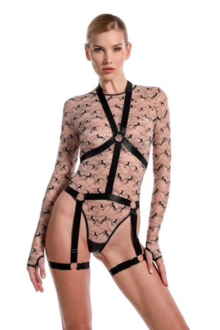 Jolidon Cage Playsuit grove banden
