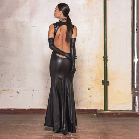 Patrice Catanzaro Lange Wetlook Jurk Gaelle Patrice Catanzaro Lange Wetlook Jurk Gaelle