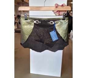 Bizonder Leren Jane Rok Groen Zwart Bizonder Leren Jane Rok Groen Zwart