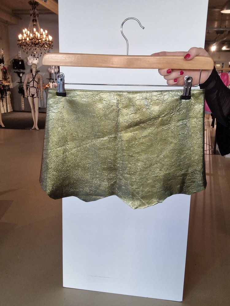 Bizonder Leren Jane Rok Groen Zwart