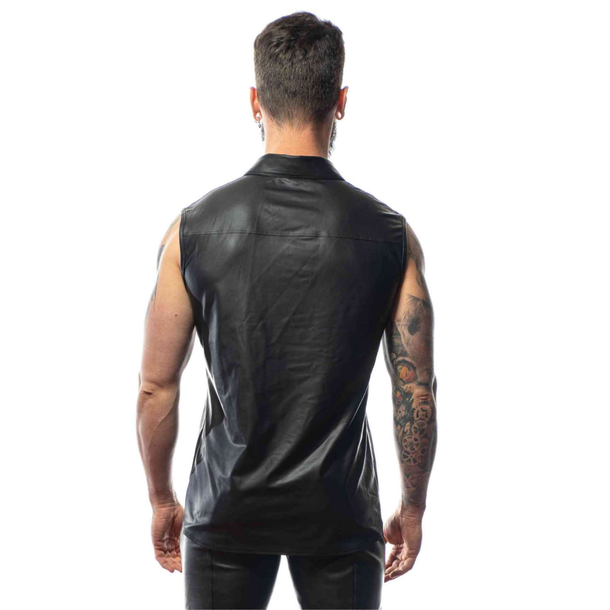 Top Spaghetto Wetlook Nero Ecopelle Patrice Catanzaro Per Donna