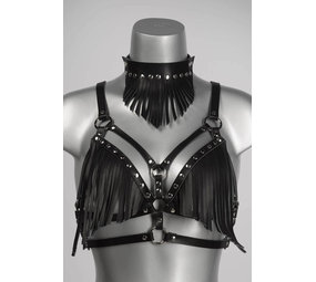 VoyeurX Harnas Fringe Zilveren Afwerking