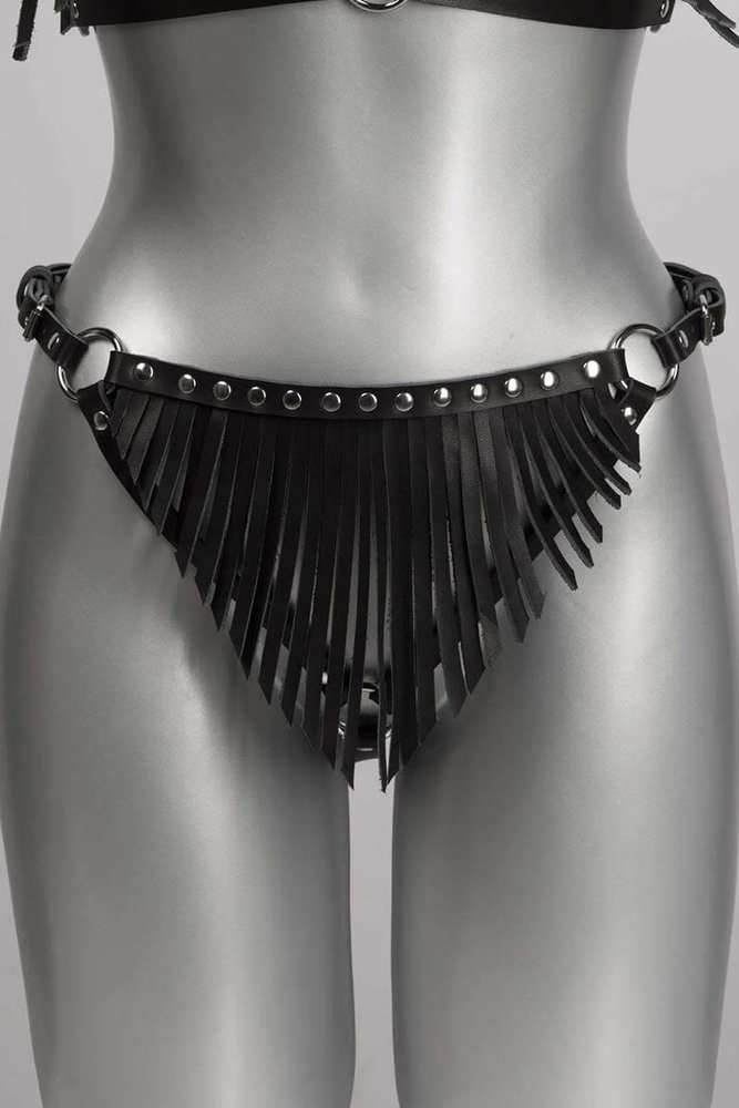 VoyeurX String Fringe Zwart