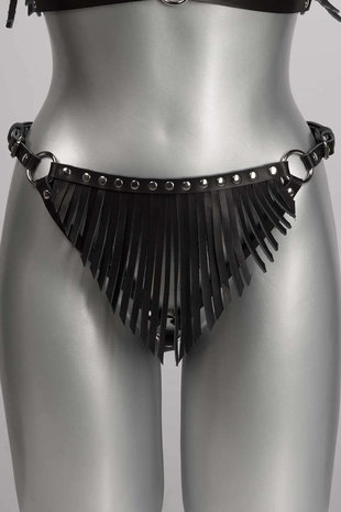 VoyeurX String Fringe Zwart