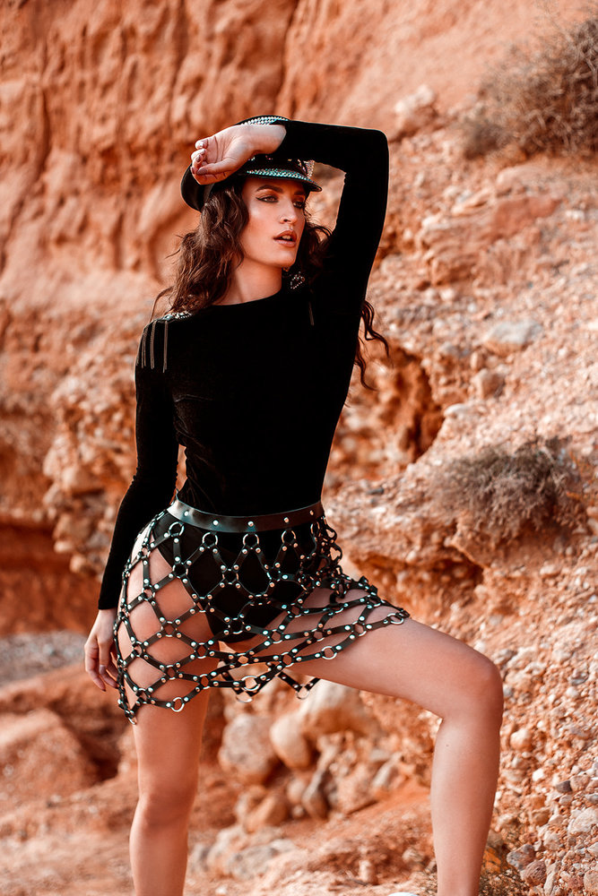 VoyeurX Leren Rok Submissive Lang