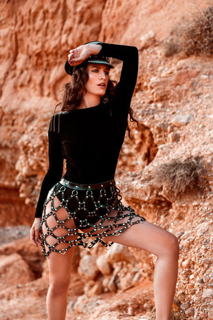 VoyeurX Leren Rok Submissive Lang