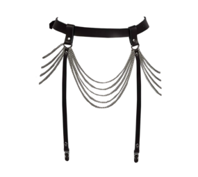 VoyeurX Leren jarretel met kettingen Fascinate