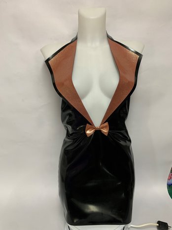 Lovely Latex by Brigitte More Latex Jurk met Revers Rose Goud Lovely Latex by Brigitte More Latex Jurk met Revers Rose Goud