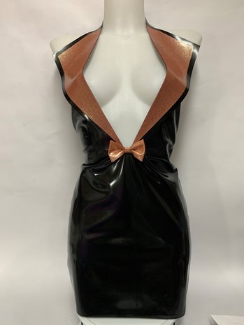 Lovely Latex by Brigitte More Latex Jurk met Revers Rose Goud Lovely Latex by Brigitte More Latex Jurk met Revers Rose Goud