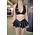 Latex Mini Fladder Rok zwart