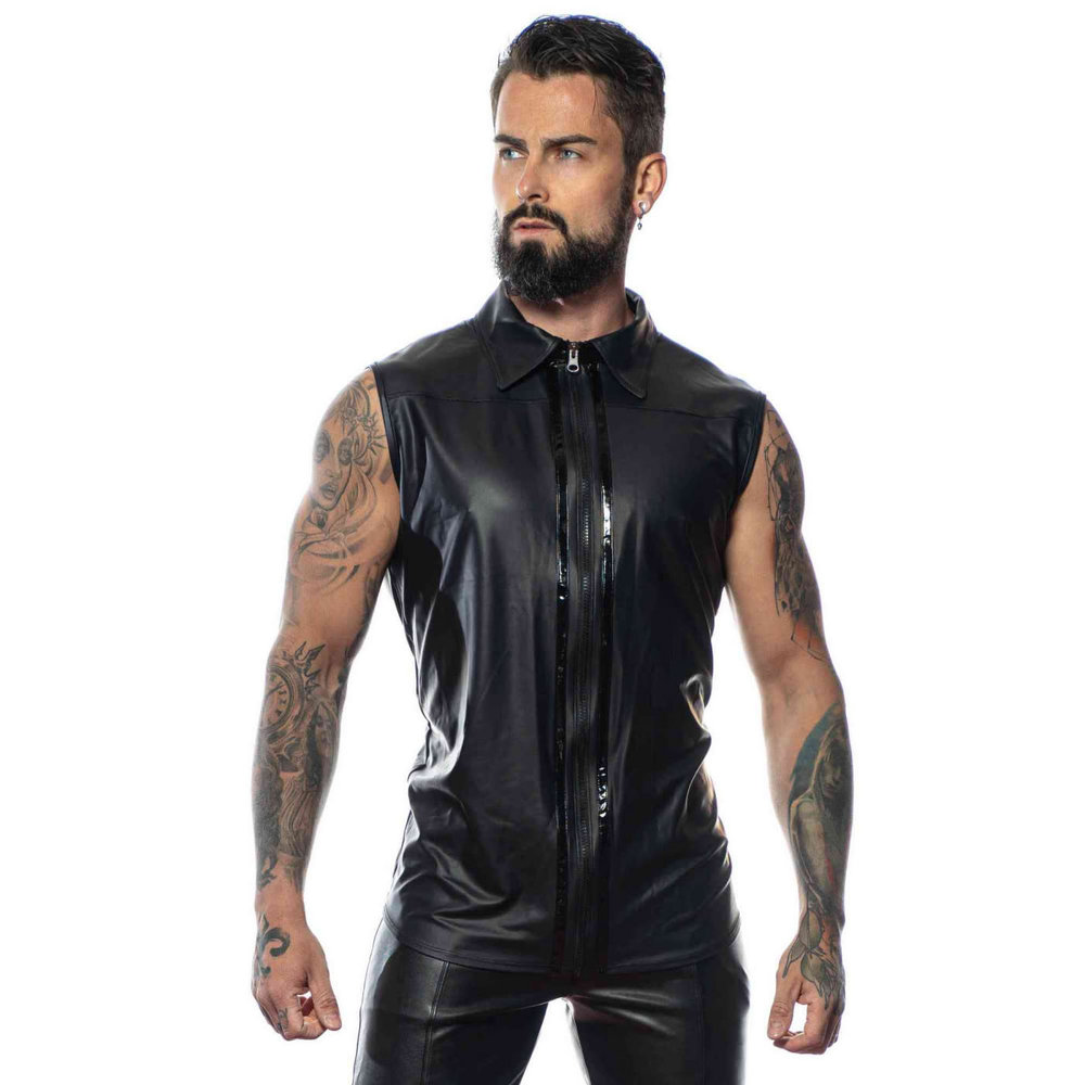 Patrice Catanzaro PU Leren Vest met rits