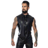 Patrice Catanzaro PU Leren Vest met rits Patrice Catanzaro PU Leren Vest met rits