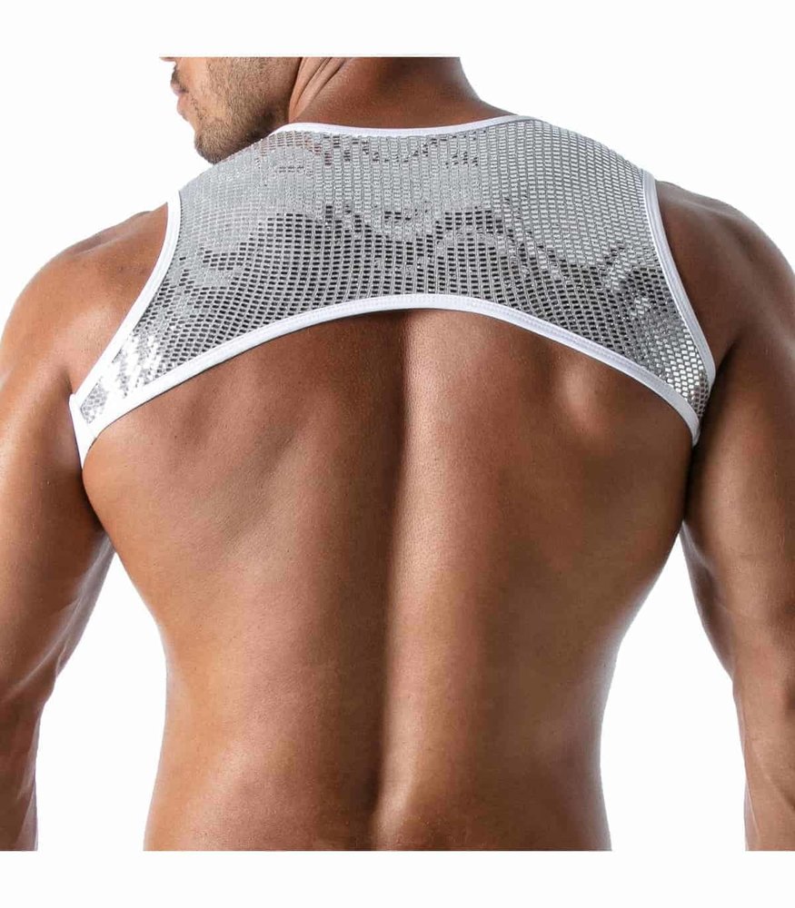 TOF Paris Glitter Harnas Wit Zilver