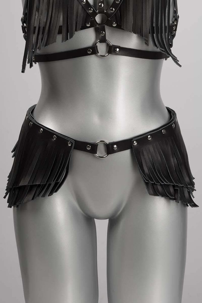 VoyeurX Rok Fringe Zwart