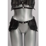 VoyeurX Rok Fringe Zwart