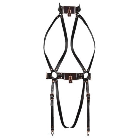 VoyeurX Leren Body Lock Rose Goud