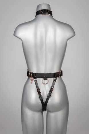 VoyeurX Leren Body Lock Rose Goud