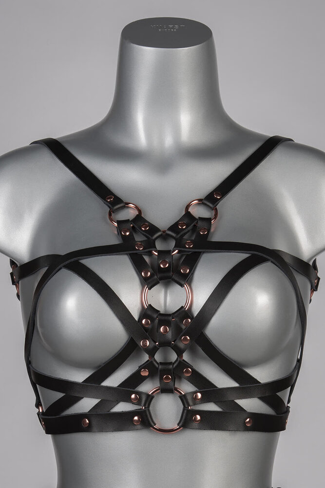 VoyeurX Leren Harnas Seduction Rose Goud