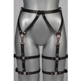 VoyeurX Leren Jarretel Seduction Rose Goud VoyeurX Leren Jarretel Seduction Rose Goud