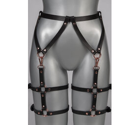 VoyeurX Leren Jarretel Seduction Rose Goud VoyeurX Leren Jarretel Seduction Rose Goud