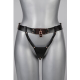 VoyeurX Leren String Lock Rose Goud VoyeurX Leren String Lock Rose Goud