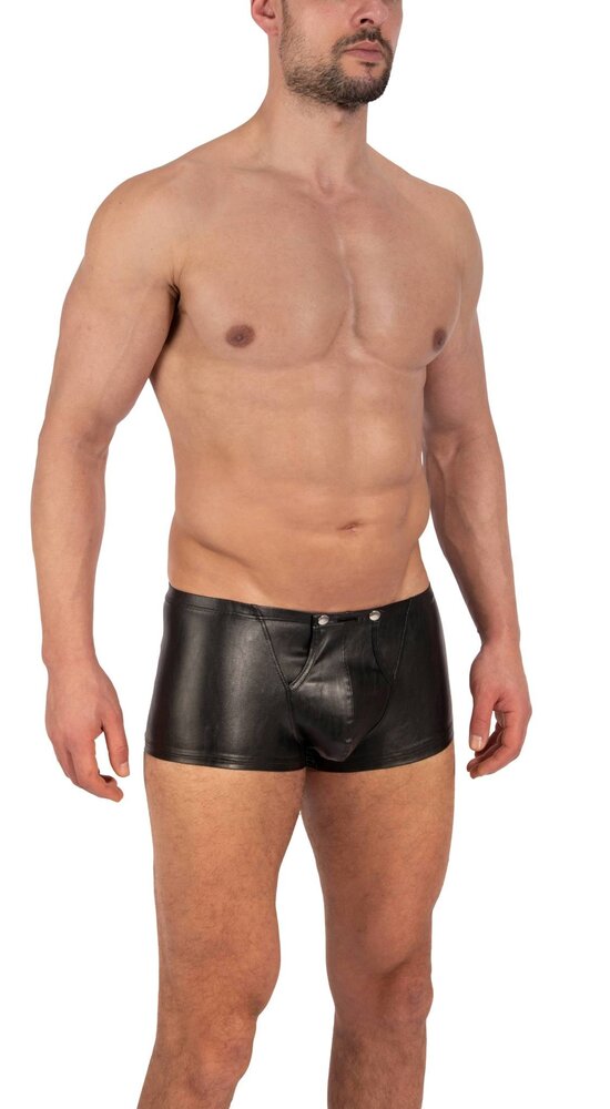 Manstore PU Leren Short met Drukkers M2270