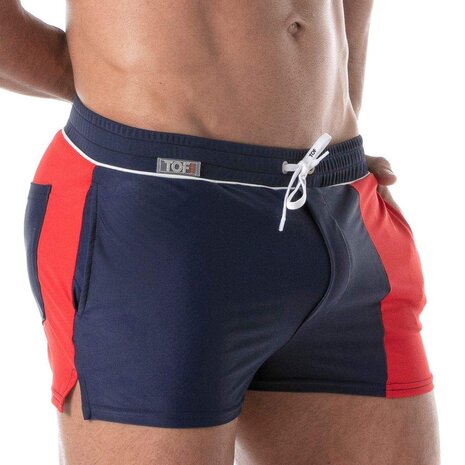TOF Paris Zwemshort Holidays Blauw Rood