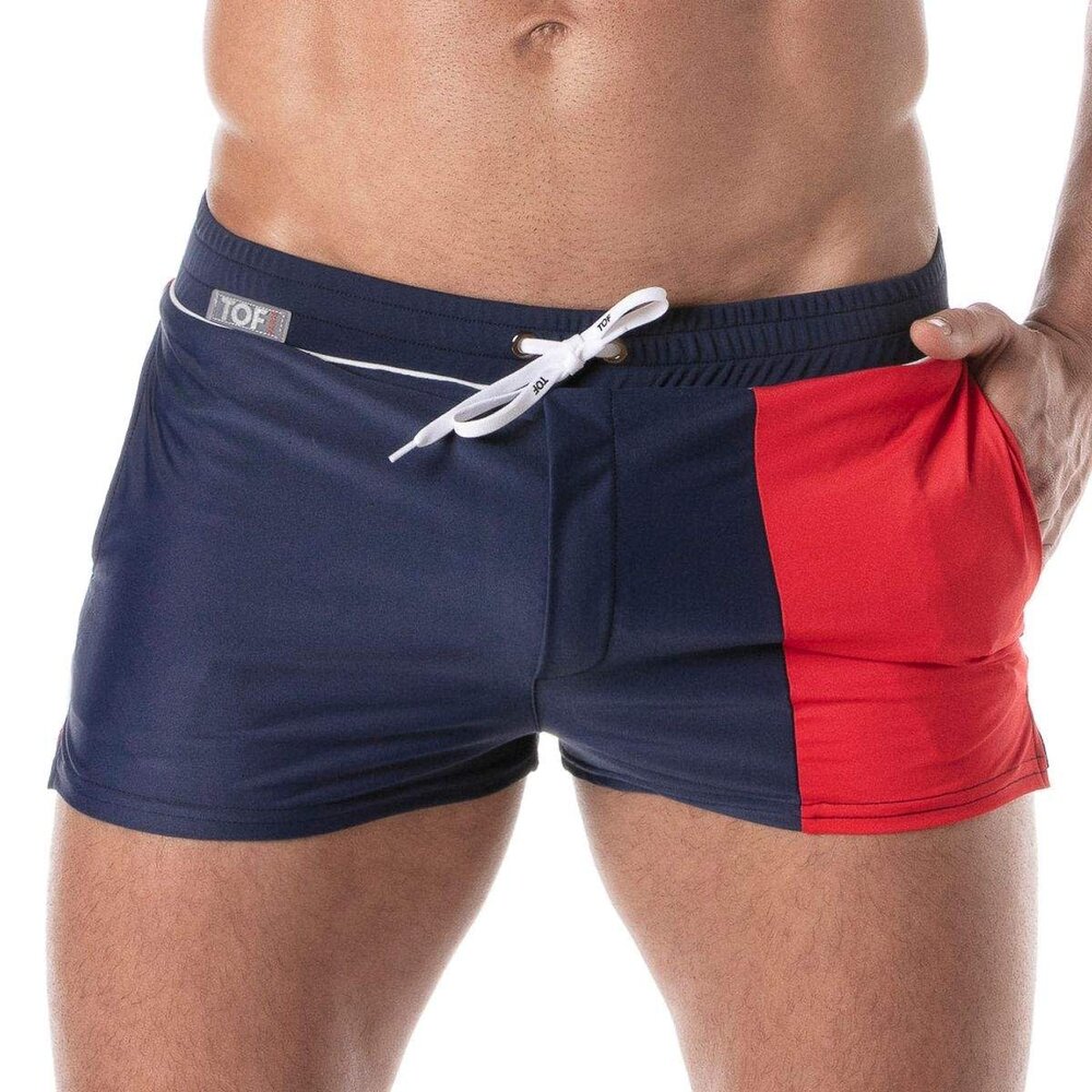 TOF Paris Zwemshort Holidays Blauw Rood