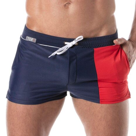 TOF Paris Zwemshort Holidays Blauw Rood