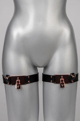 VoyeurX Copy of Leren Dijboeien set Lock Zwart