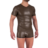 Manstore T-Shirt Imitatie Leer M2370 Manstore T-Shirt Imitatie Leer M2370