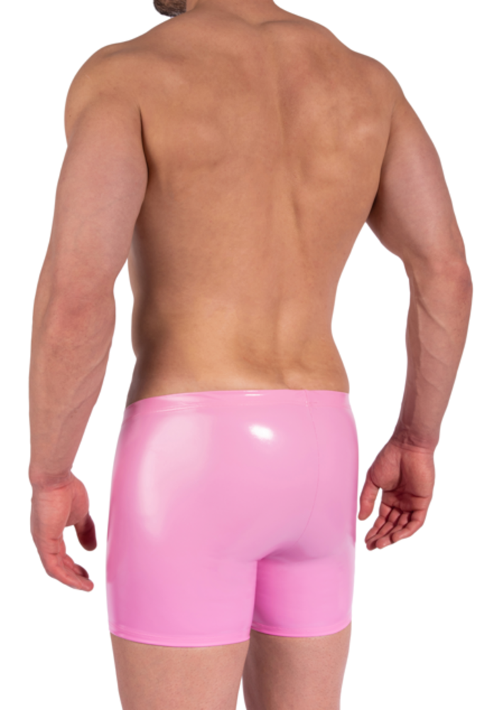 Manstore Lak Boxershort met Rits Roze M2373